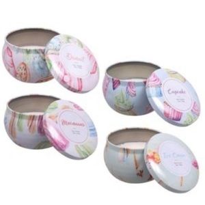 Set of 4 Dessert Tin Candles Fresh Picked Candle Company